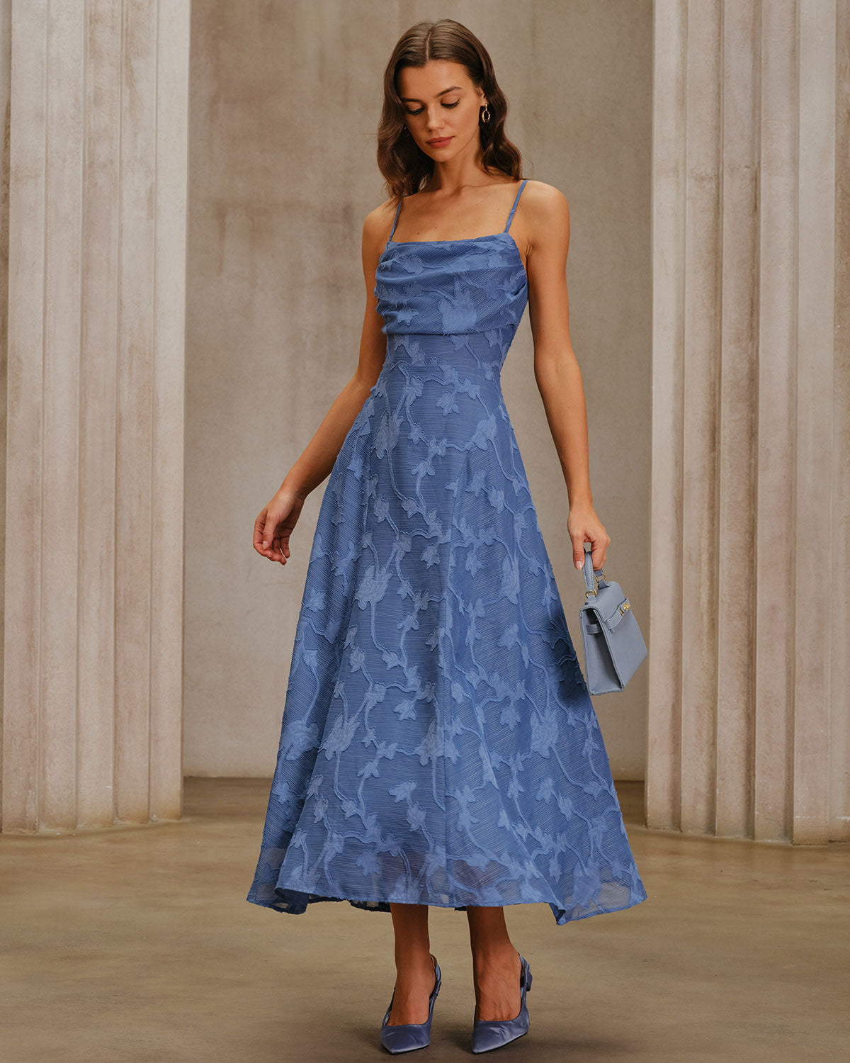 Blue Slip Maxi Dress