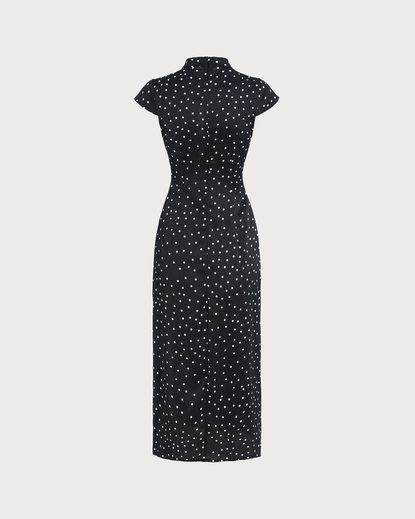 Black Mandarin Midi Dress